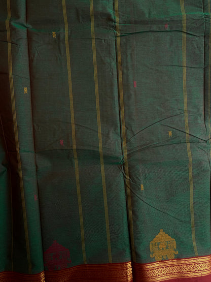 Kanchi cotton saree with butta weaves