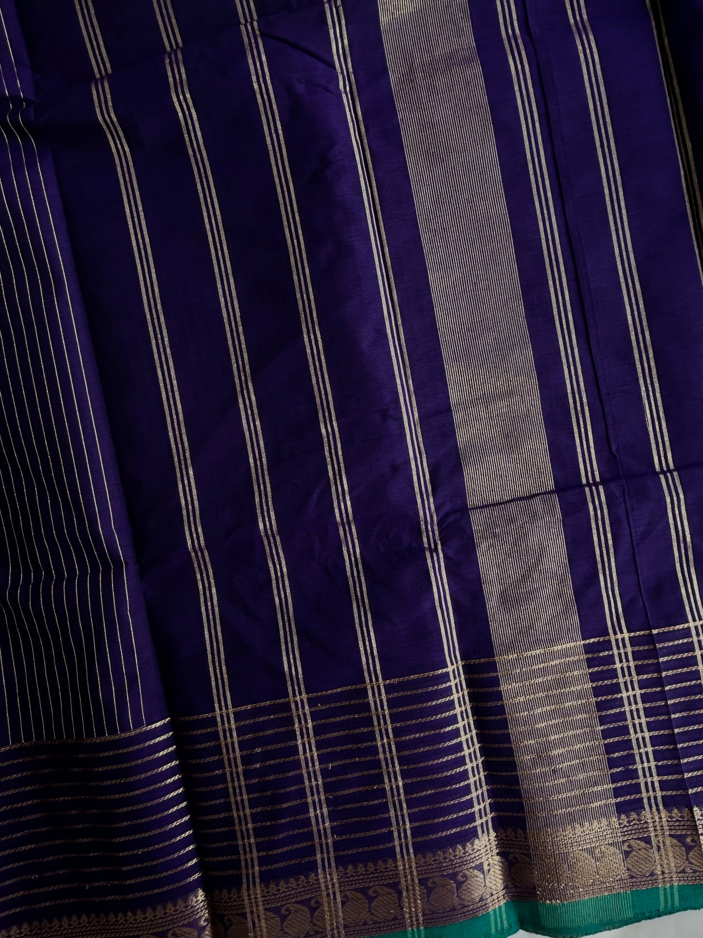 Kanchi Cotton saree with Vairaoosi stripes purple