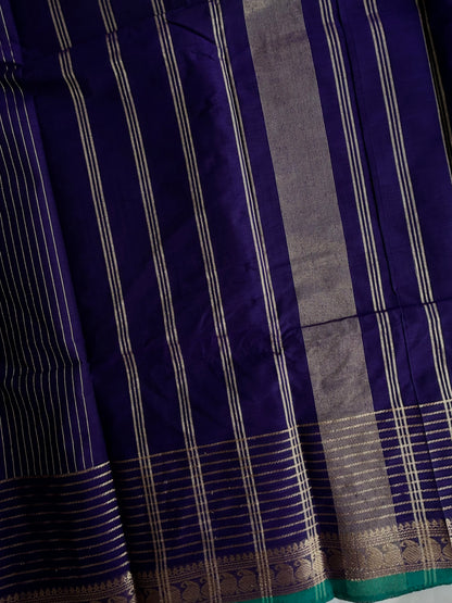 Kanchi Cotton saree with Vairaoosi stripes purple