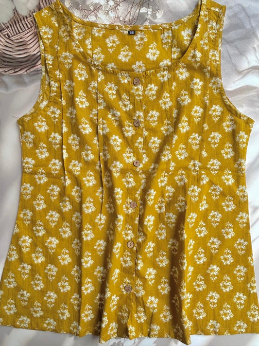 Cotton ethnic short top