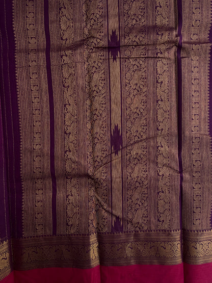 Kanchi Vairaoosi weaves saree & grand pallu purple