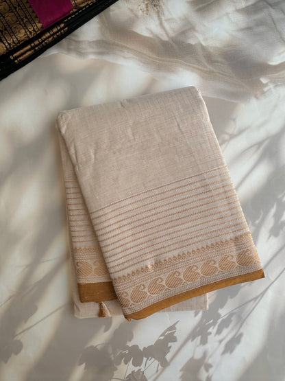 Kanchi Cotton saree with Vairaoosi stripes