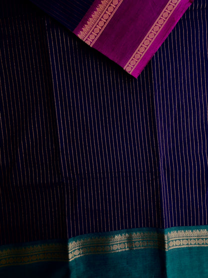Kanchi cotton saree with Ganga Jamuna border