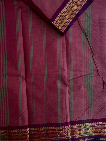 Kanchi cotton saree with zari weaves