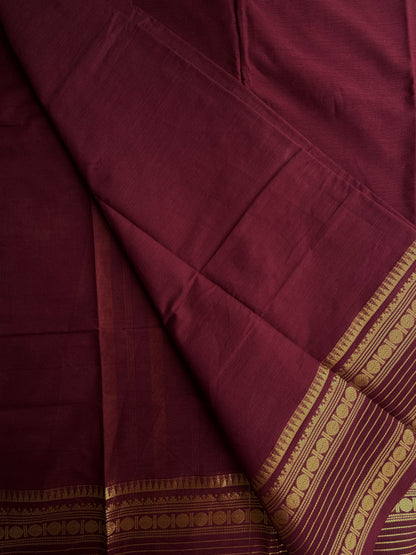 Kanchi cotton saree with zari weaves maroon