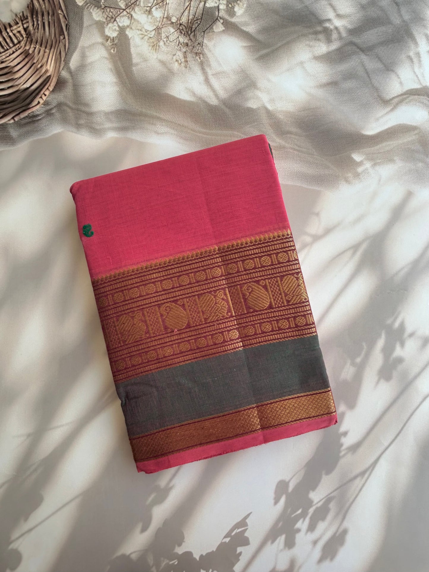 Kanchi cotton saree - pink
