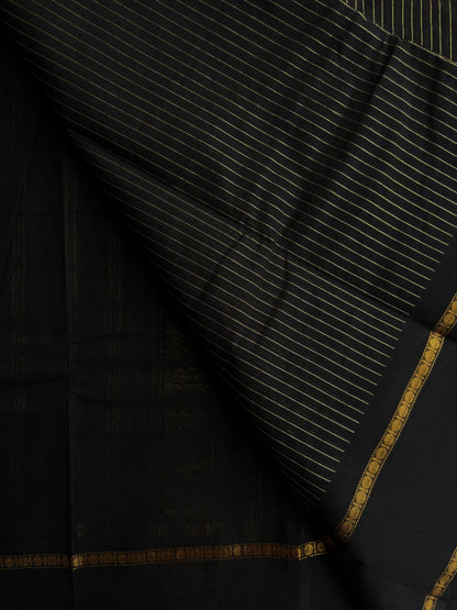 Kanchi cotton saree with Vairaoosi weaves - black