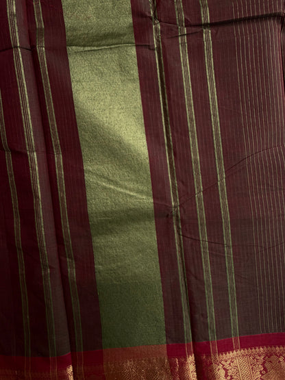 Kanchi cotton saree with Vairaoosi weaves