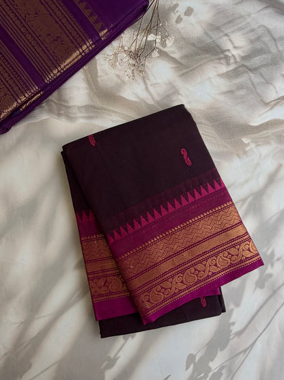 Kanchi cotton saree in butta weaves