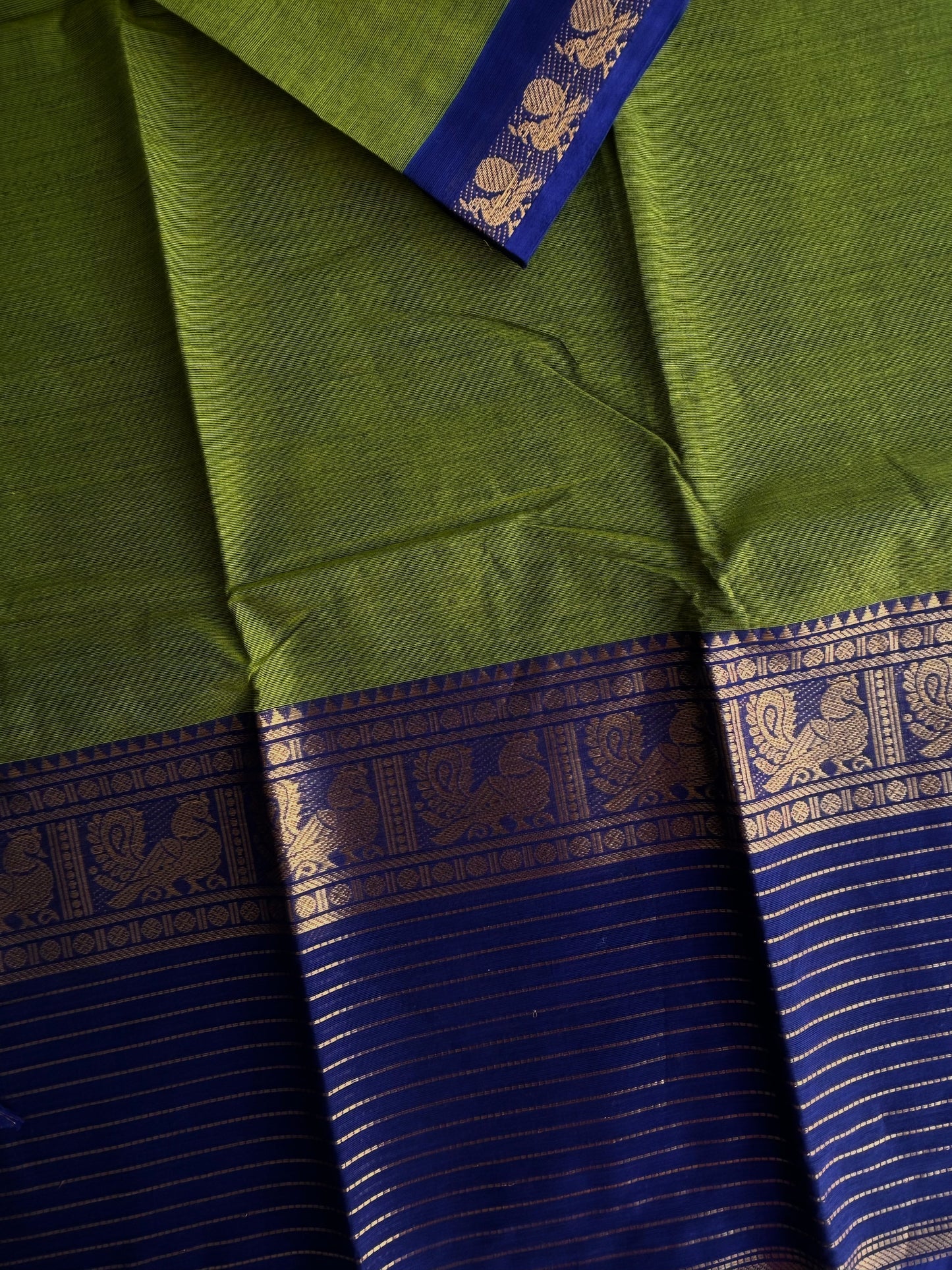 Kanchi cotton saree with zari lines border