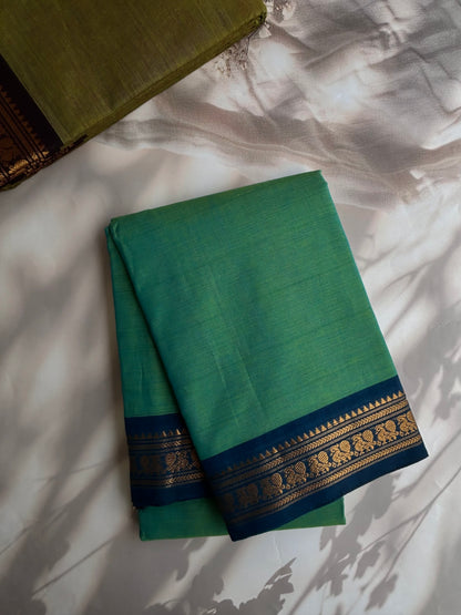 Kanchi cotton saree with contrast border