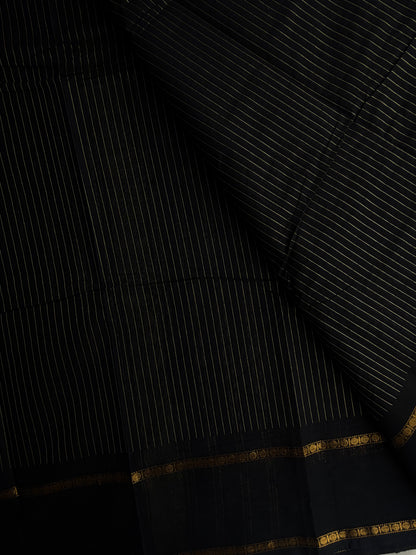 Kanchi cotton saree with Vairaoosi weaves black