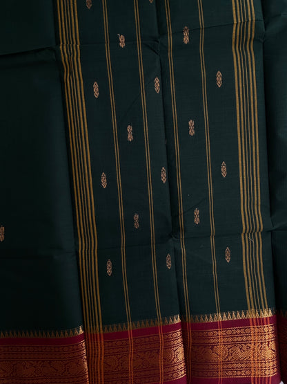 Kanchi cotton saree with butta weaves