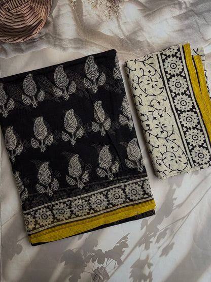 Kota doria saree in block prints