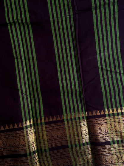 Kanchi cotton saree with rettapett border