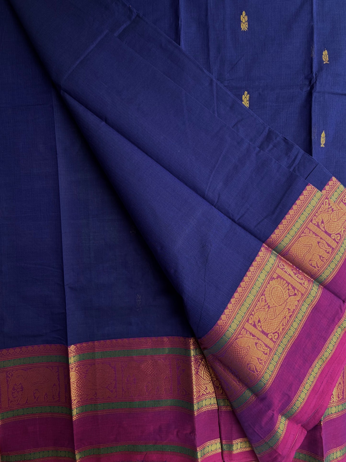 Kanchi cotton saree with butta weaves