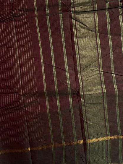 Kanchi cotton saree with vairaoosi weaves dual tone