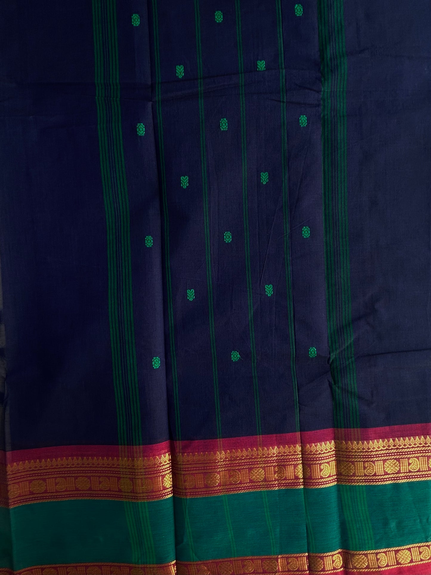 Kanchi cotton saree with butta weaves