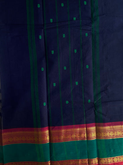 Kanchi cotton saree with butta weaves