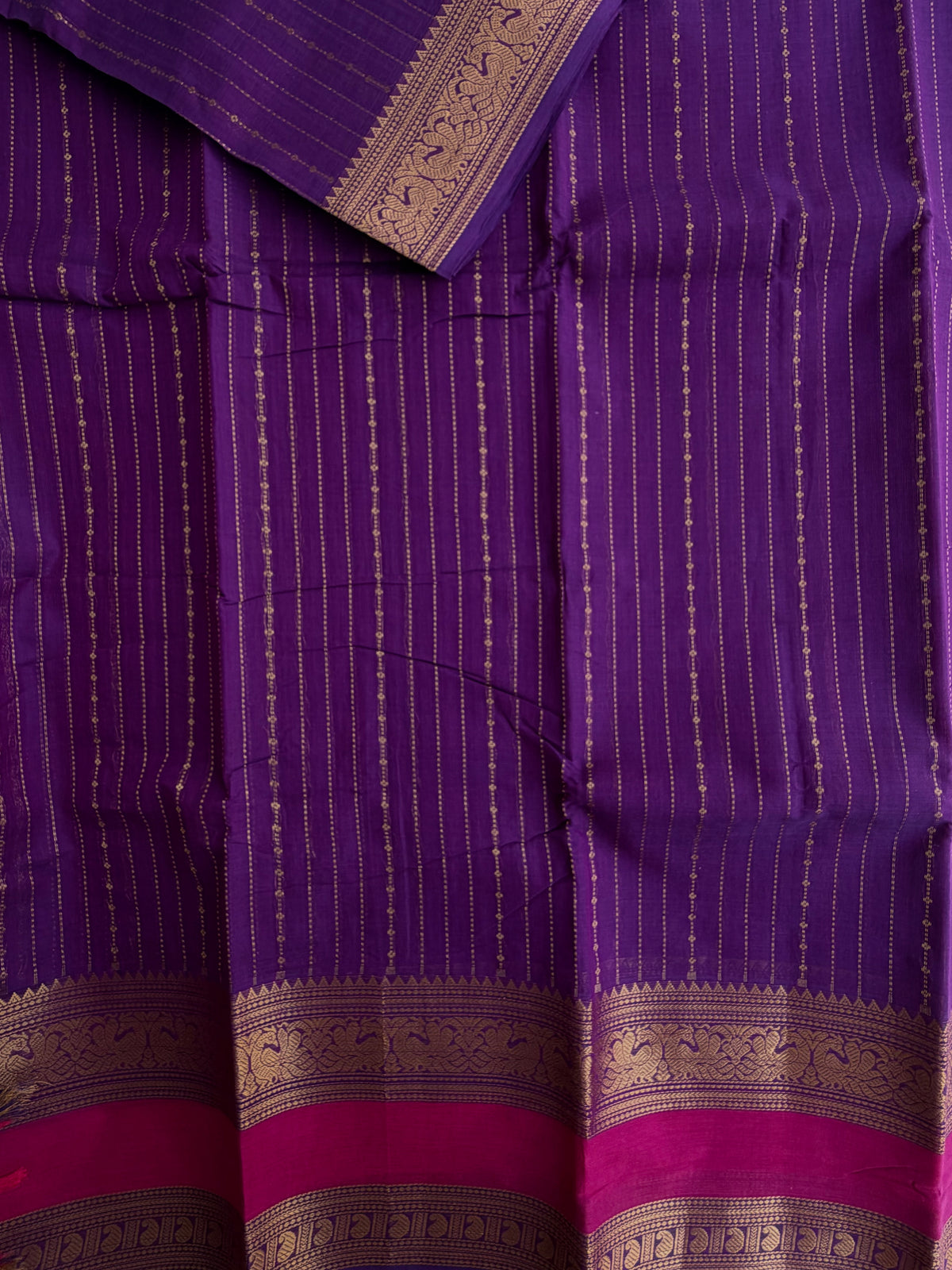 Kanchi cotton Vairaoosi weaves & grand pallu violet