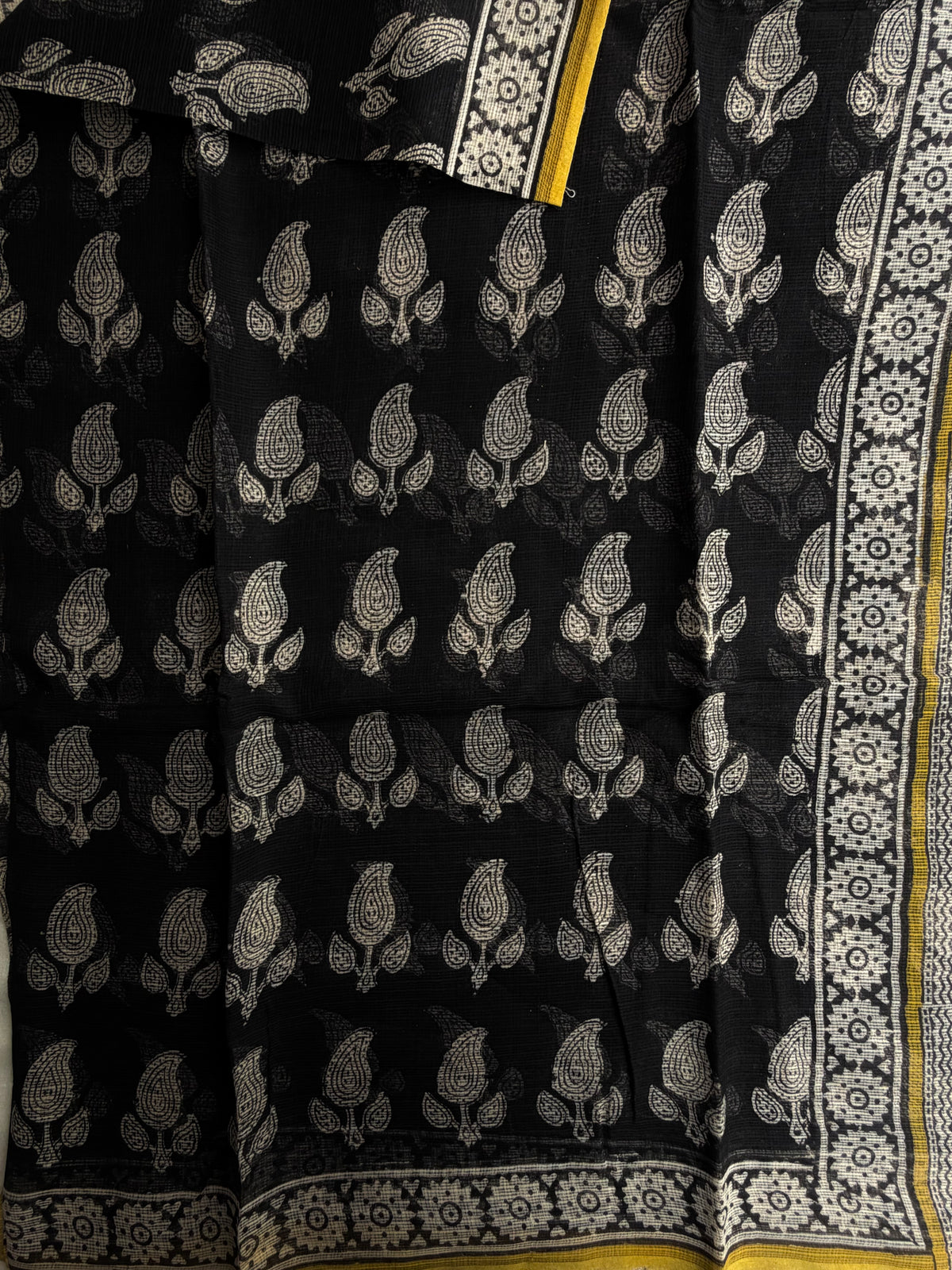 Kota doria saree in block prints