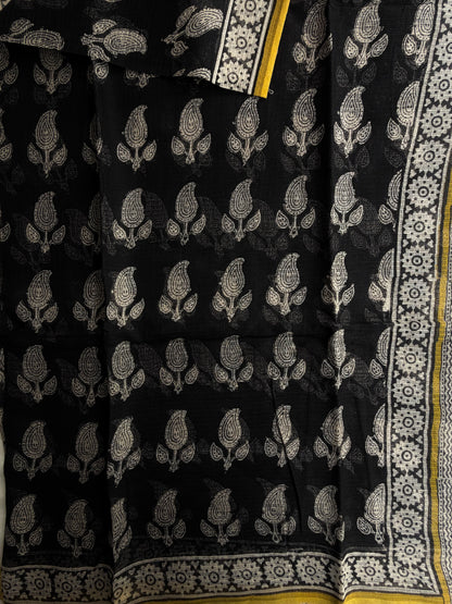Kota doria saree in block prints
