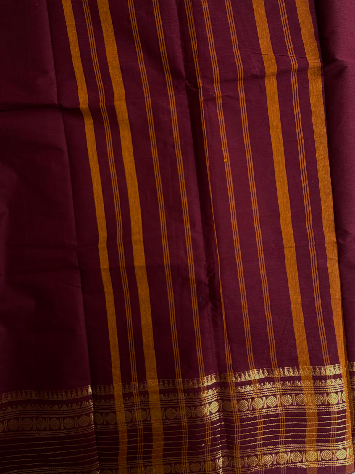 Kanchi cotton saree with zari weaves maroon