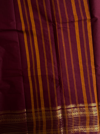 Kanchi cotton saree with zari weaves maroon
