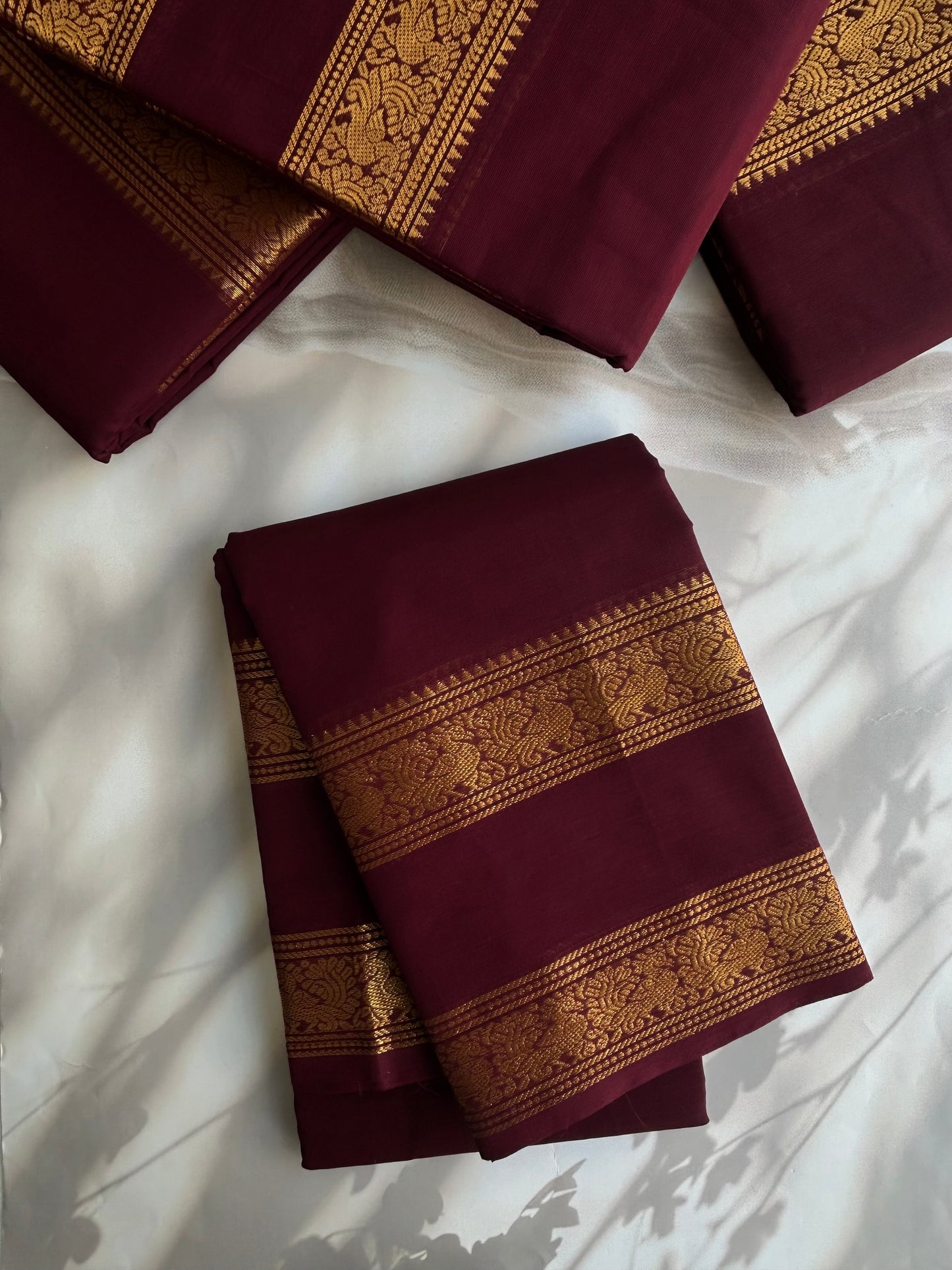 Kanchi cotton saree - Maroon