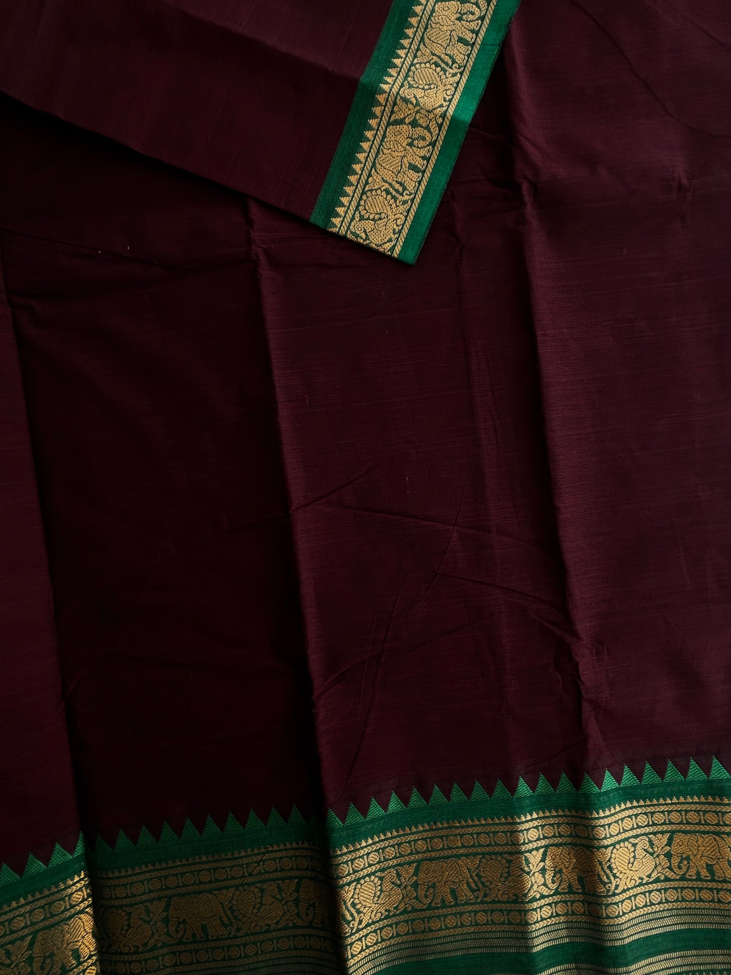 Kanchi cotton saree with rettapett border