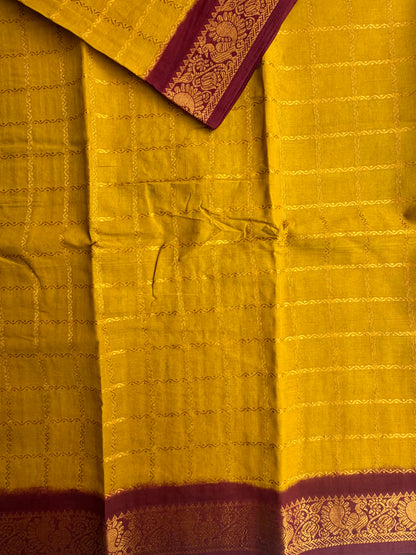 Velthari kattam Sungudi Cotton saree with grand pallu