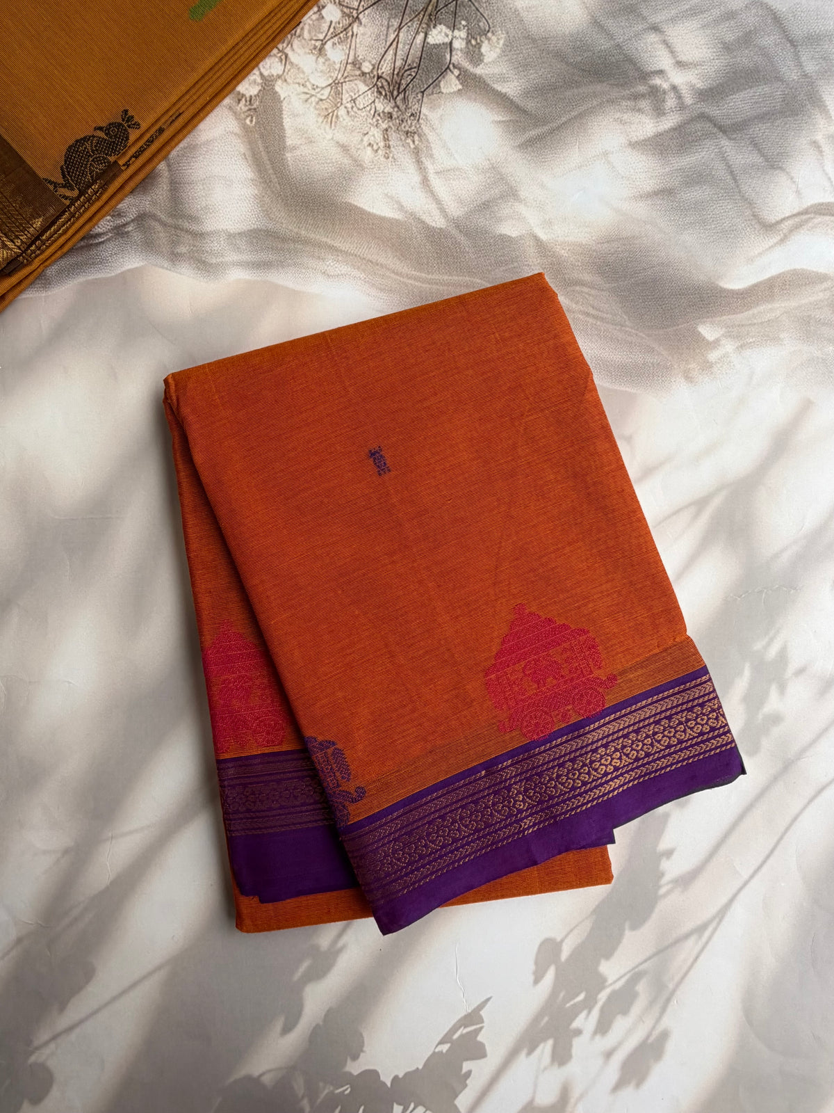 Kanchi cotton saree with butta weaves