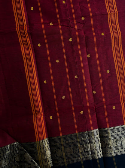 Kanchi cotton saree with butta weaves