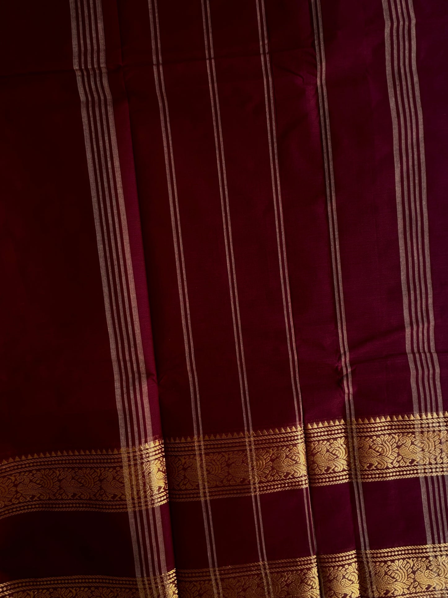 Kanchi cotton saree - Maroon