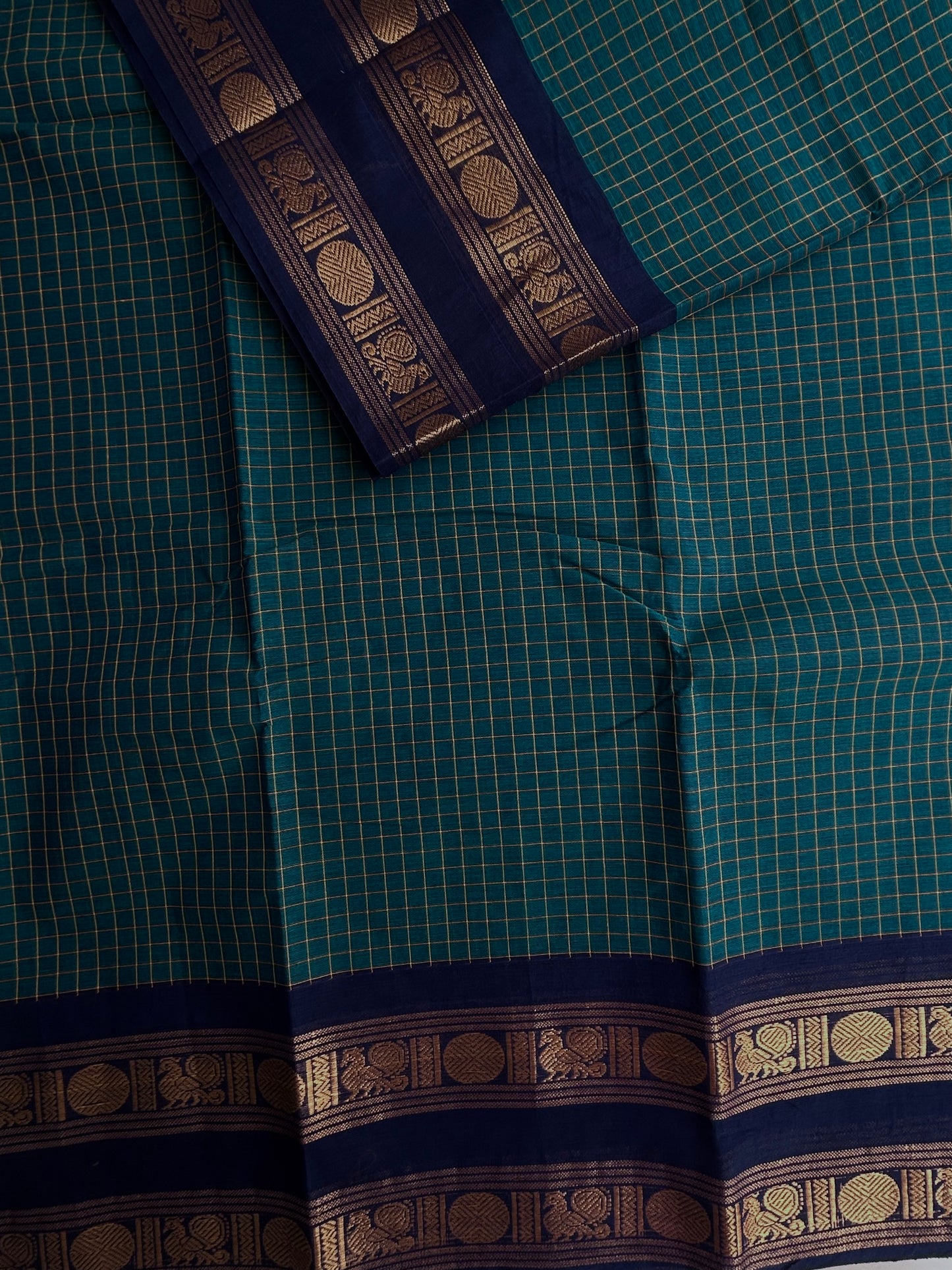 Kanchi cotton checks saree