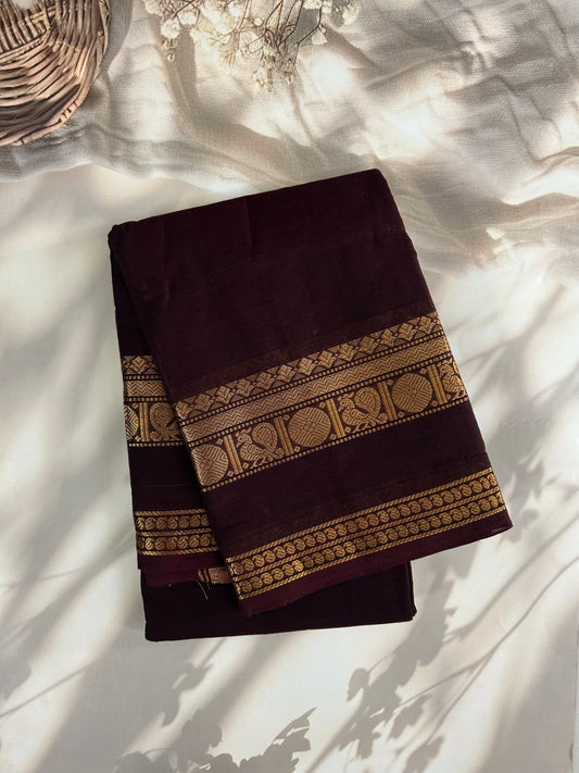 Kanchi cotton saree - brown