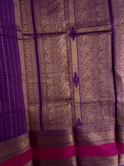 Kanchi cotton Vairaoosi weaves & grand pallu violet