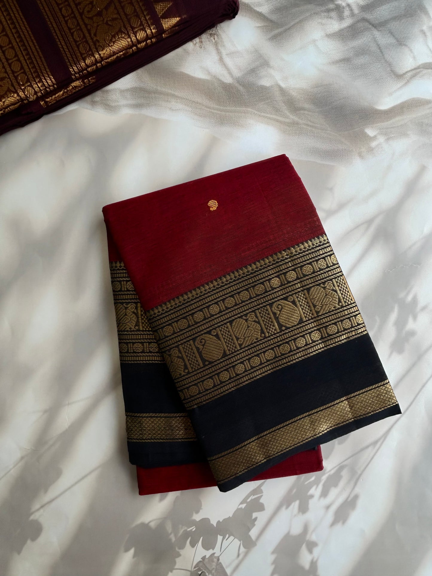 Kanchi cotton saree with butta weaves