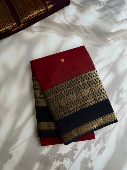 Kanchi cotton saree with butta weaves