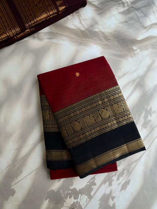 Kanchi cotton saree with butta weaves