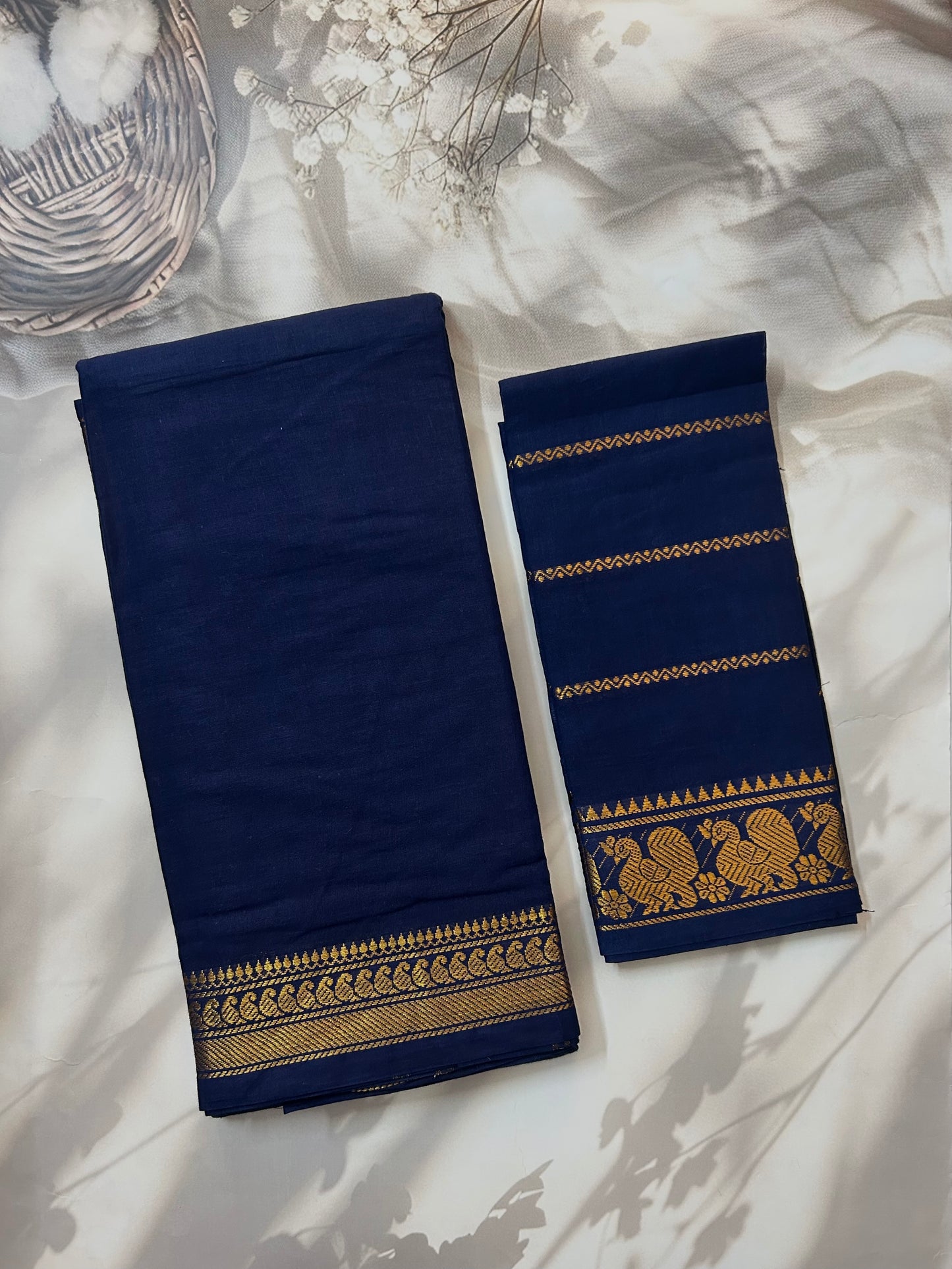 Sungudi saree with Velthari blouse Blue