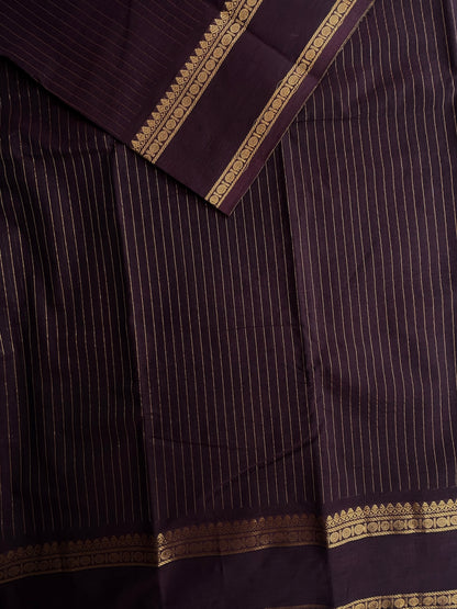 Kanchi cotton saree in Vairaoosi weaves brown