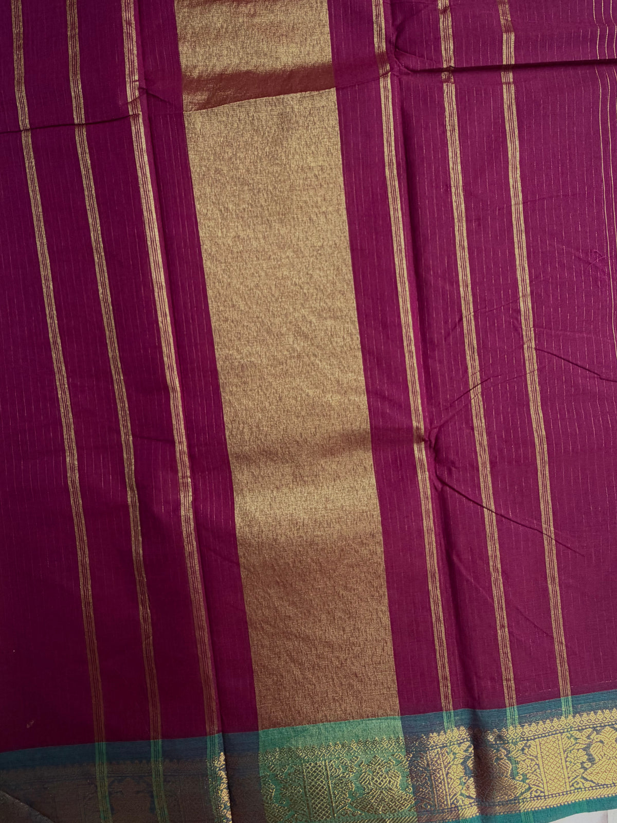 Kanchi cotton saree with Vairaoosi weaves