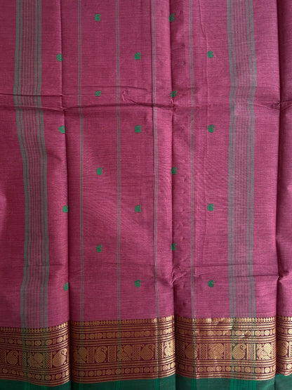 Kanchi cotton saree with butta weaves