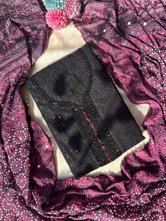 Unstitched Georgette Chikankari set