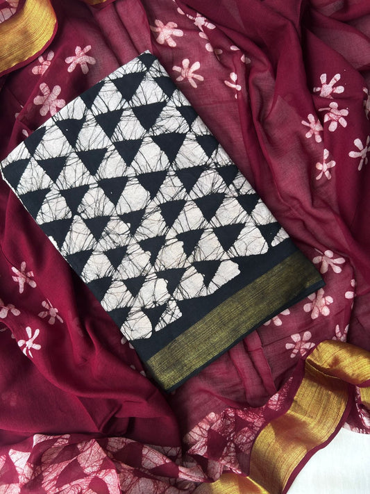 Unstitched Cotton dress material set