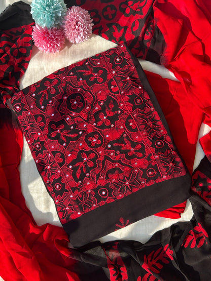 Georgette dress material sets in batik prints