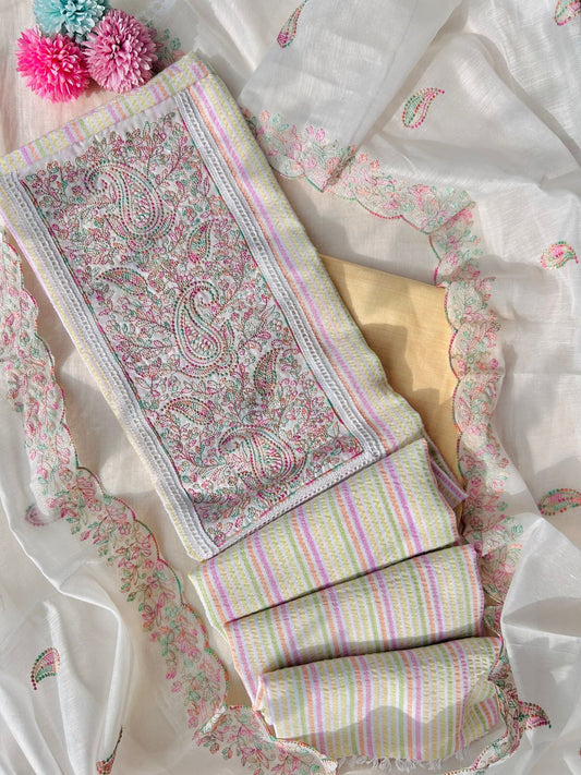 Unstitched Cotton dress material sets