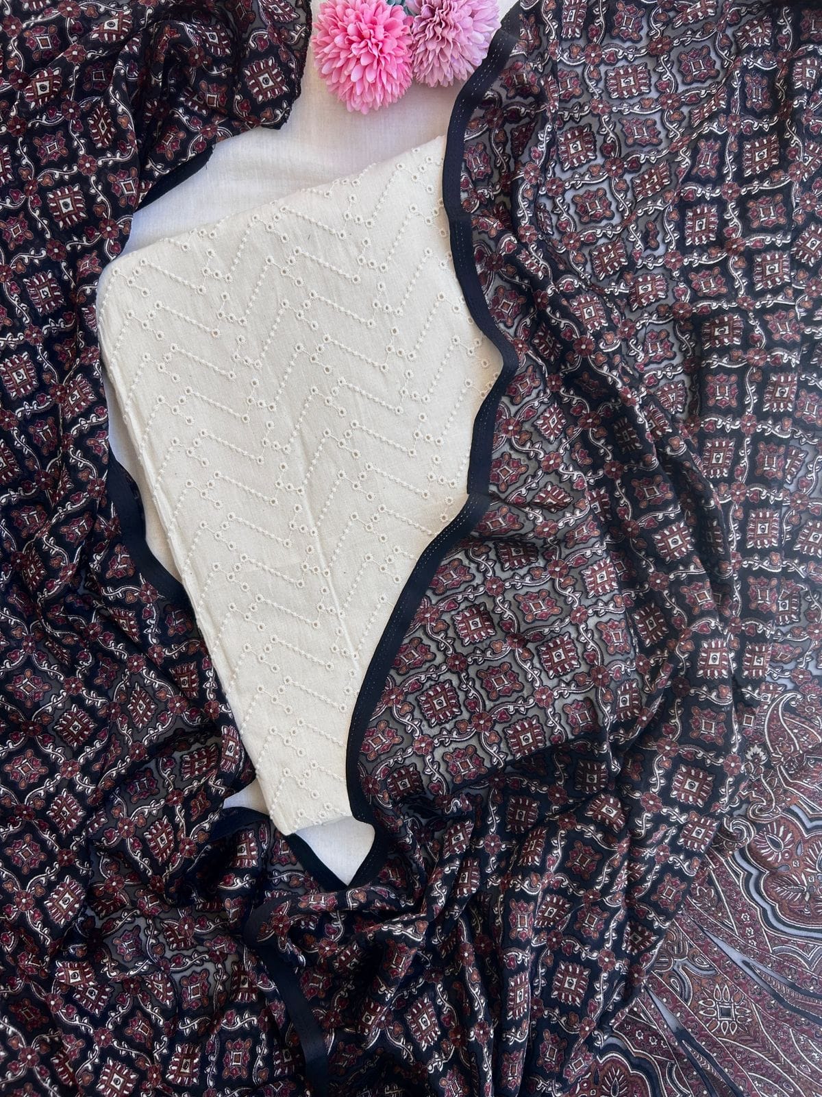 Unstitched hakoba Cotton set