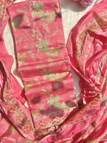 Unstitched cotton printed suits